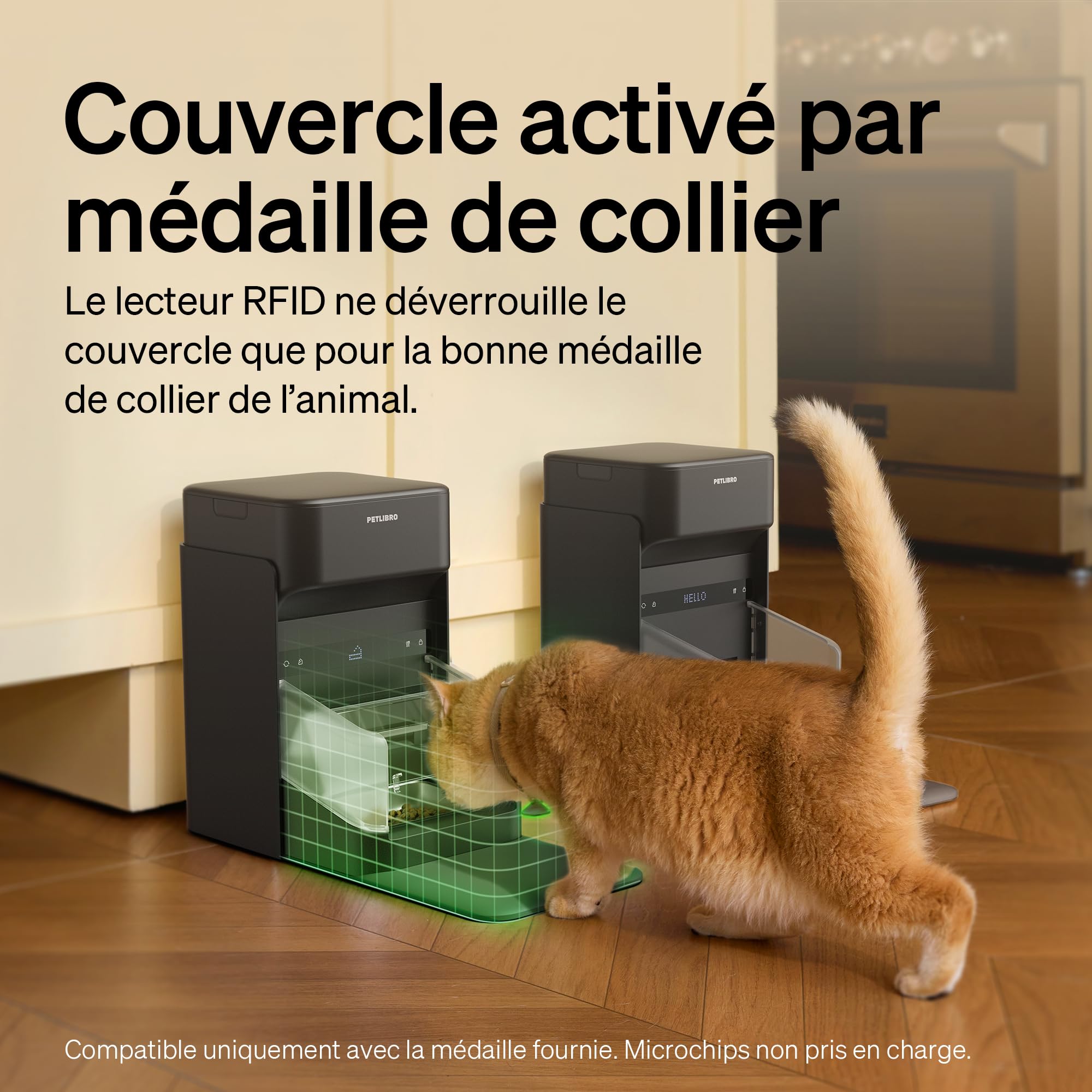 PETLIBRO Distributeur Automatique RFID pour Chat, Wi-Fi 2,4/5 GHz, Contrôle par Application, Reconnaissance par Collier RFID, Couvercle à Ouverture Automatique, Pour Régimes Alimentaires Personnalisés