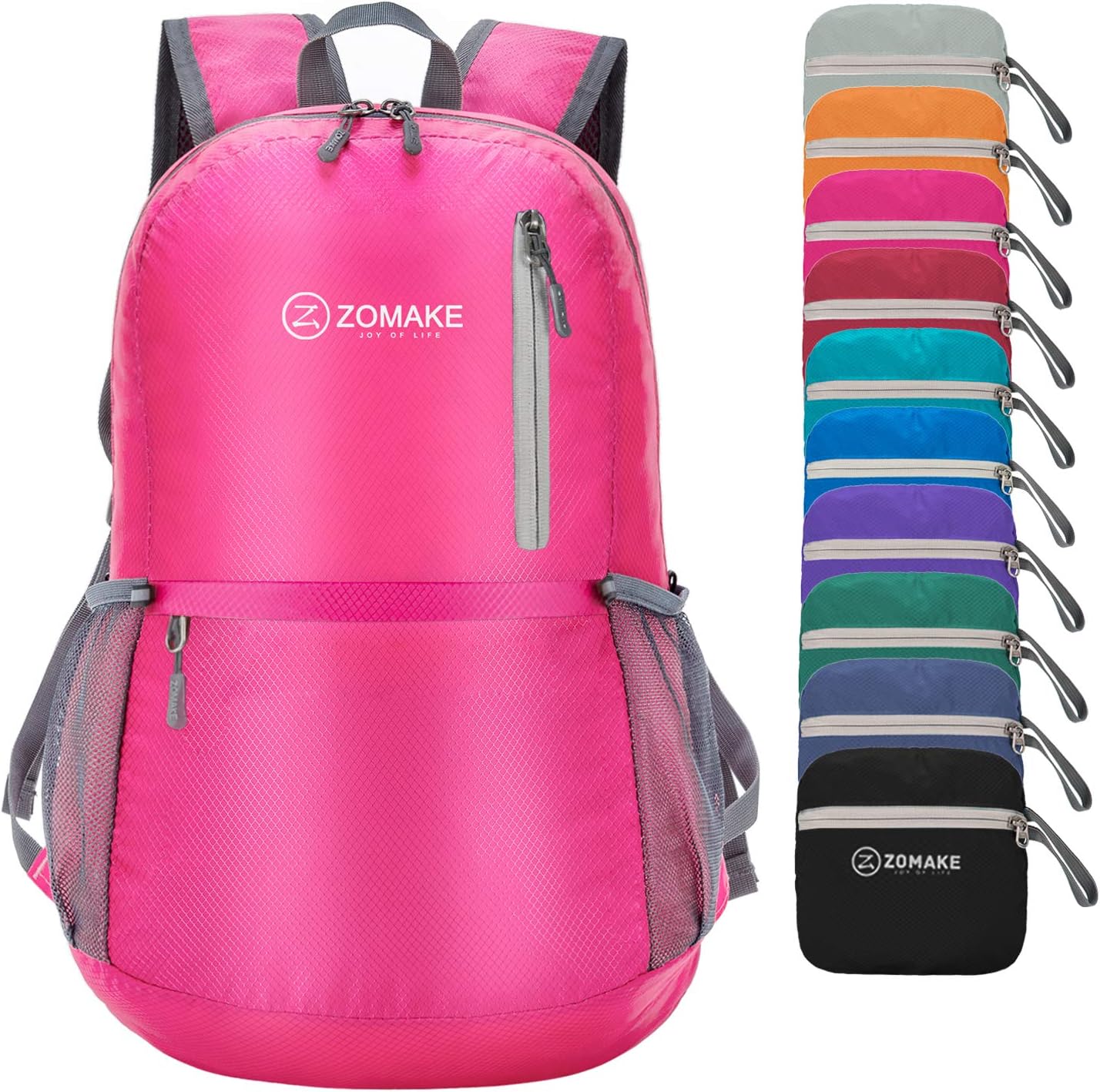 ZOMAKE Ultra Lightweight Travel Backpack - Durable Packable Water Resistant Backpack Small Daypack for Women Men(Pink)