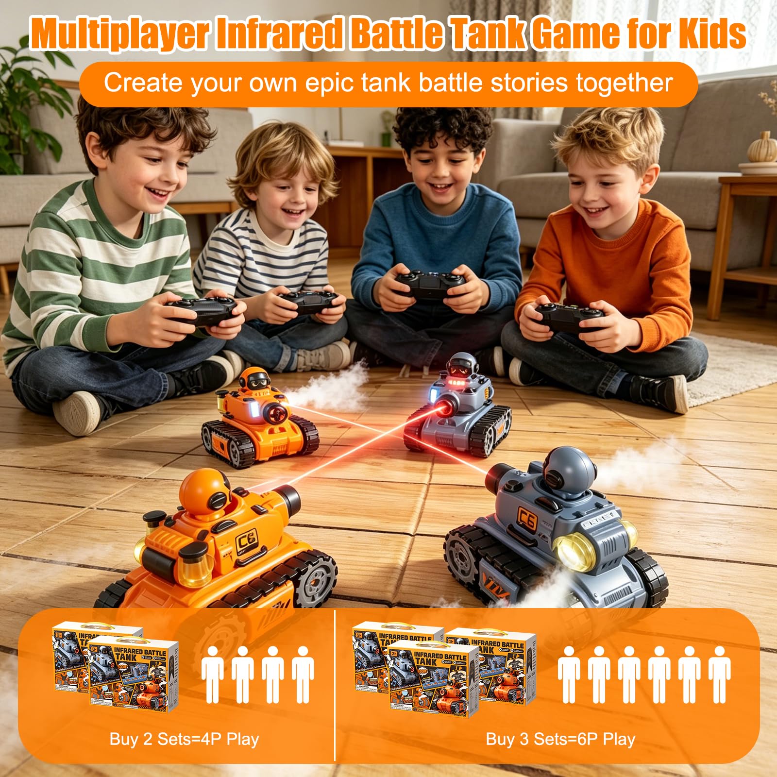 2 Piezas Teledirigido Tanque de Combate, RC Coche Panzer de Infrarrojo | 2.4 GHz RC Batalla Carro Cisterna con HP Station y Modo de Lucha en Equipo, Regalo de Cumpleaños para Niños Más de 6 Años