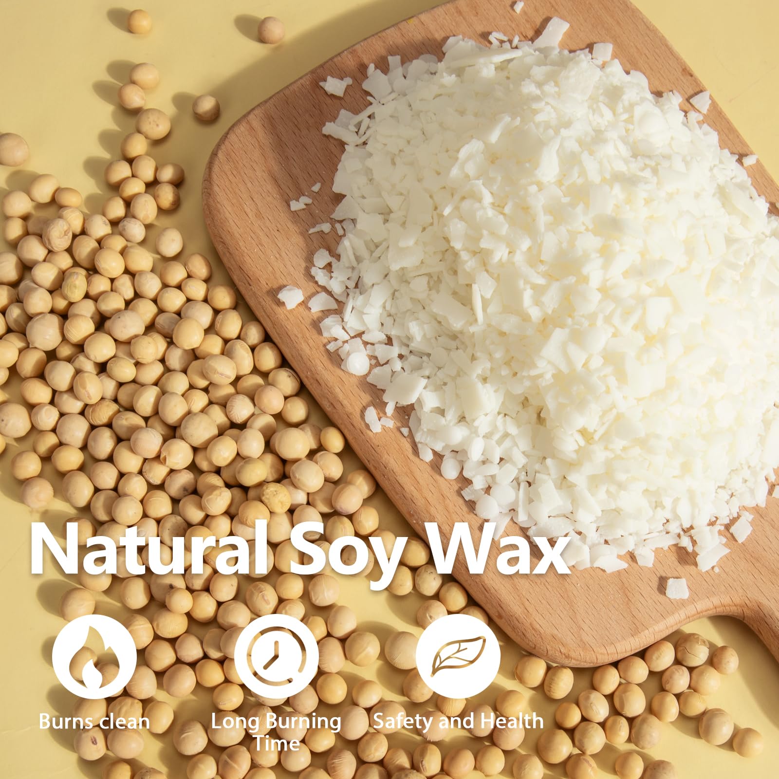 Cire de soja pour la fabrication de bougies – Cire de soja naturelle pour la fabrication de bougies – Sac de 2,3 kg, flocons de cire de soja de qualité supérieure