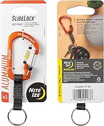 Chaveiro Nite Ize SlideLock, mosquetão com trava, laranja
