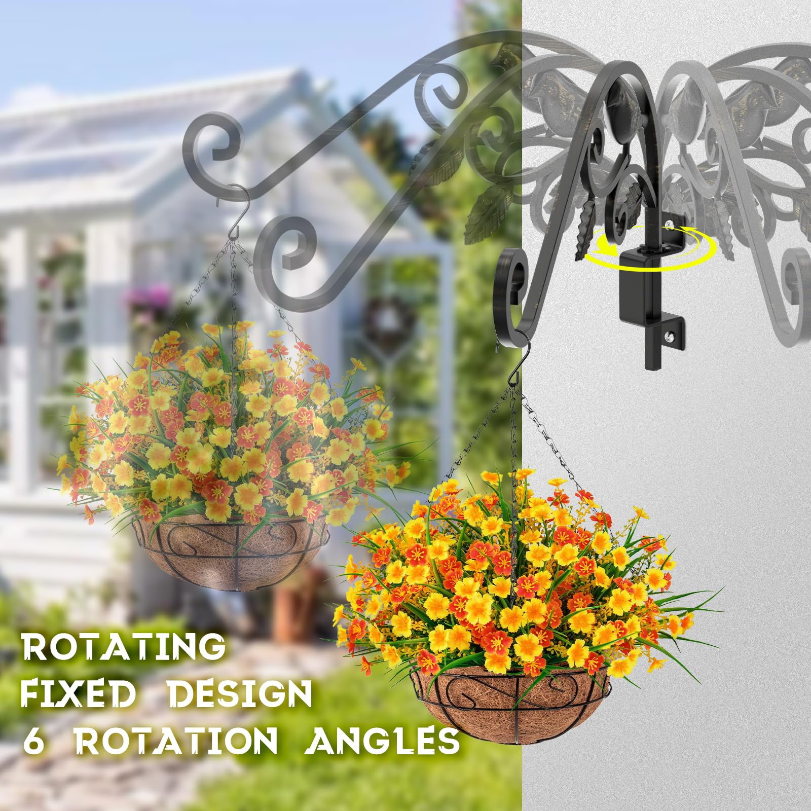 Amazon.com: Plant Hangers Outdoor, 4 Pack 15.15 inch Swivel Plant Hangers  Indoor Wall Mount Sturdy Wrought Iron Plant Wall Hanger, Wall Plant Hanger  Indoor for Bird Feeders, Planters, Lanterns, Wind Chime, Black :