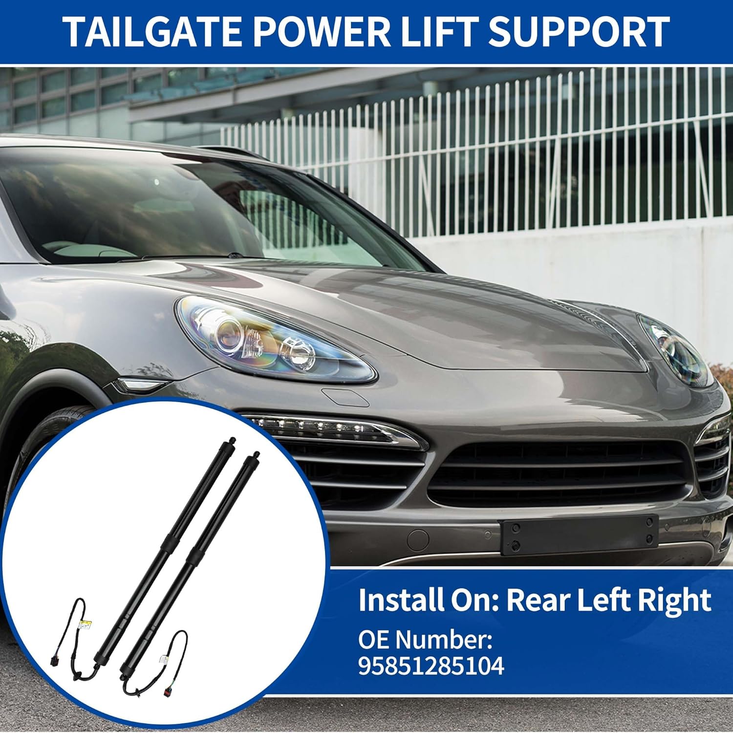 X AUTOHAUX Rear Left Right Tailgate Power Lift Support for Porsche Cayenne 3.0L 3.6L 4.8L 2011-2014 Liftgate Power Hatch Shock Strut No.95851285104 Electric Trunk Power Liftgate 1 Pair