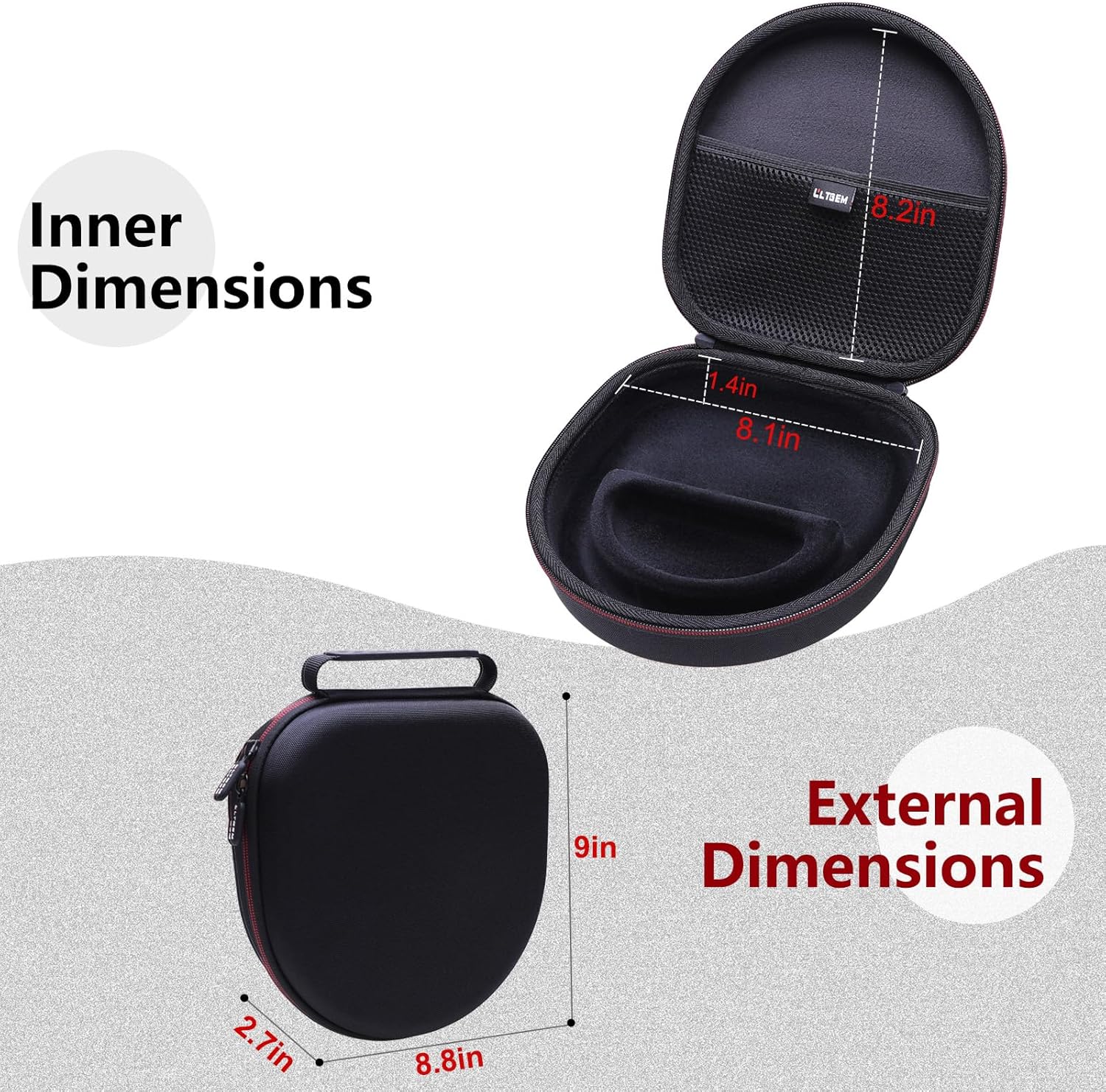 LTGEM Case Compatible with Sony WH-CH720N / WH-CH520 / WHCH710N / WH-CH510 Noise Canceling Wireless Headphones Bluetooth Over The Ear Headset, Black - Image 2