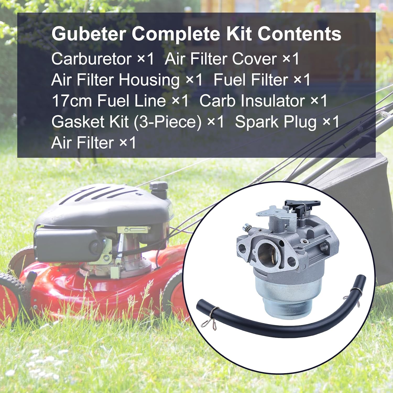GCV160 Carburetor Kit Fit for Honda GCV160A GCV160LA GCV160LE GCV160LA0 Engine HRT216 HRB216 HRR216 HRS216 HRZ216 Replaces 16100-Z0L-023 16100-ZM0-804 Lawn Mower Pressure Washer