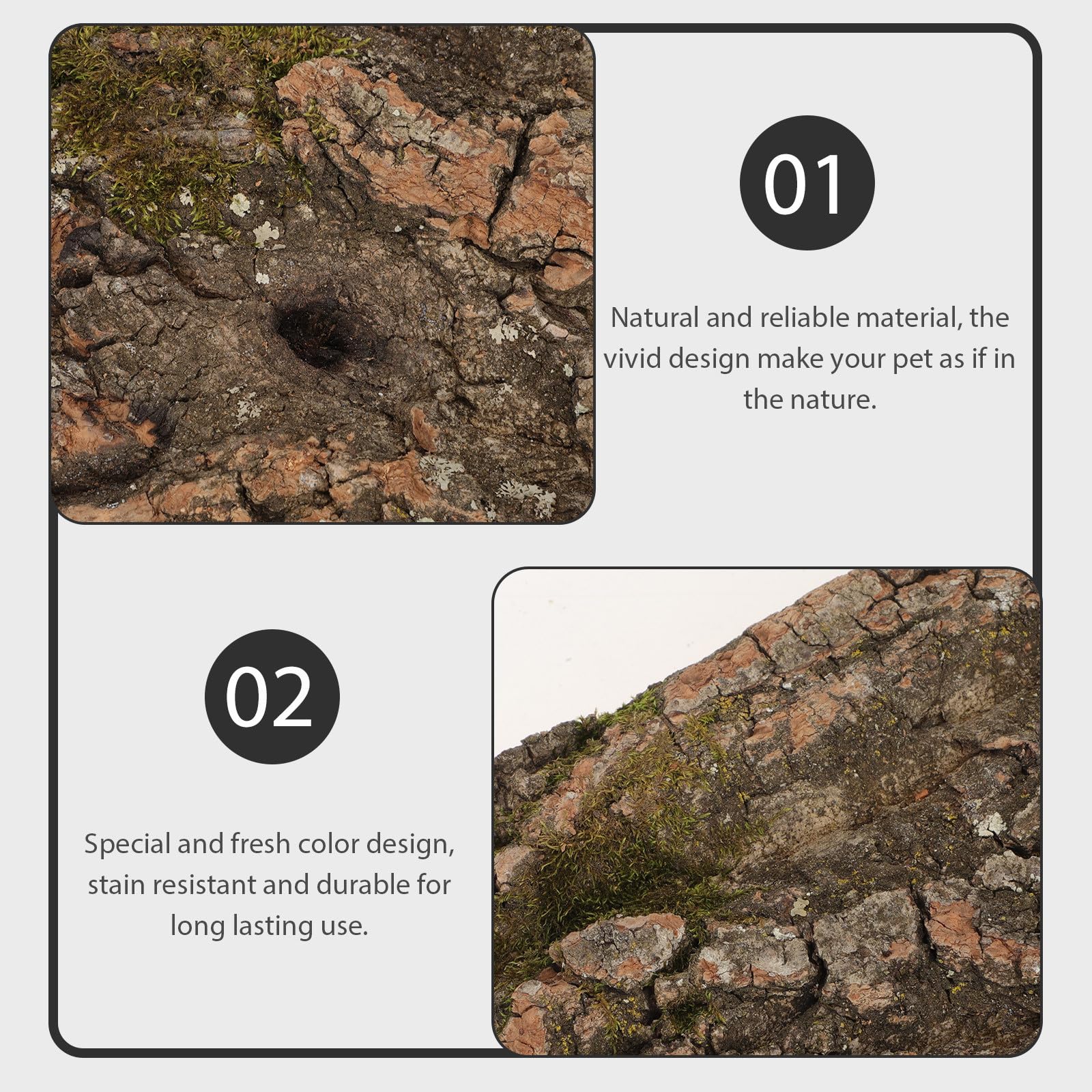 BESPORTBLE Cubierta de Corcho Natural para Ambientación de Terrarios, Plataforma Estable para Reptiles, Protección contra Humedad, Panel de Pared para Acuarios y Terrarios