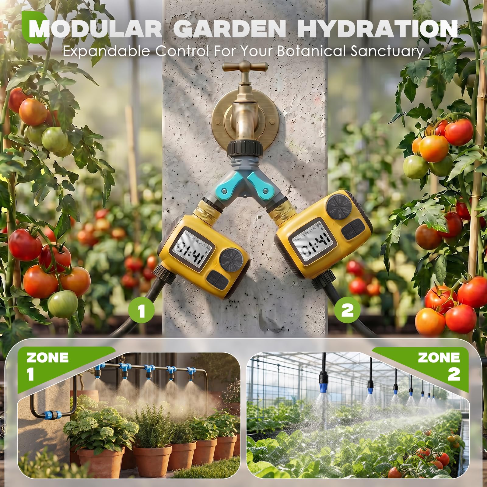 Programmateur Arrosage Automatique, 2026 Le Nouveau Minuteur Arrosage Automatique AVCE Écran LCD Bouton Manuel pour Un Réglage Facile Applicable de Arrosage Système pour Pelouse et Jardin
