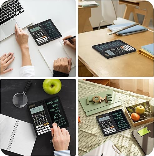 Miniatura 6 de NEWYES Calculadora científica recargable, con tableta de escritura y bolígrafo, 552 funciones para estudiantes y profesionales en matemáticas,