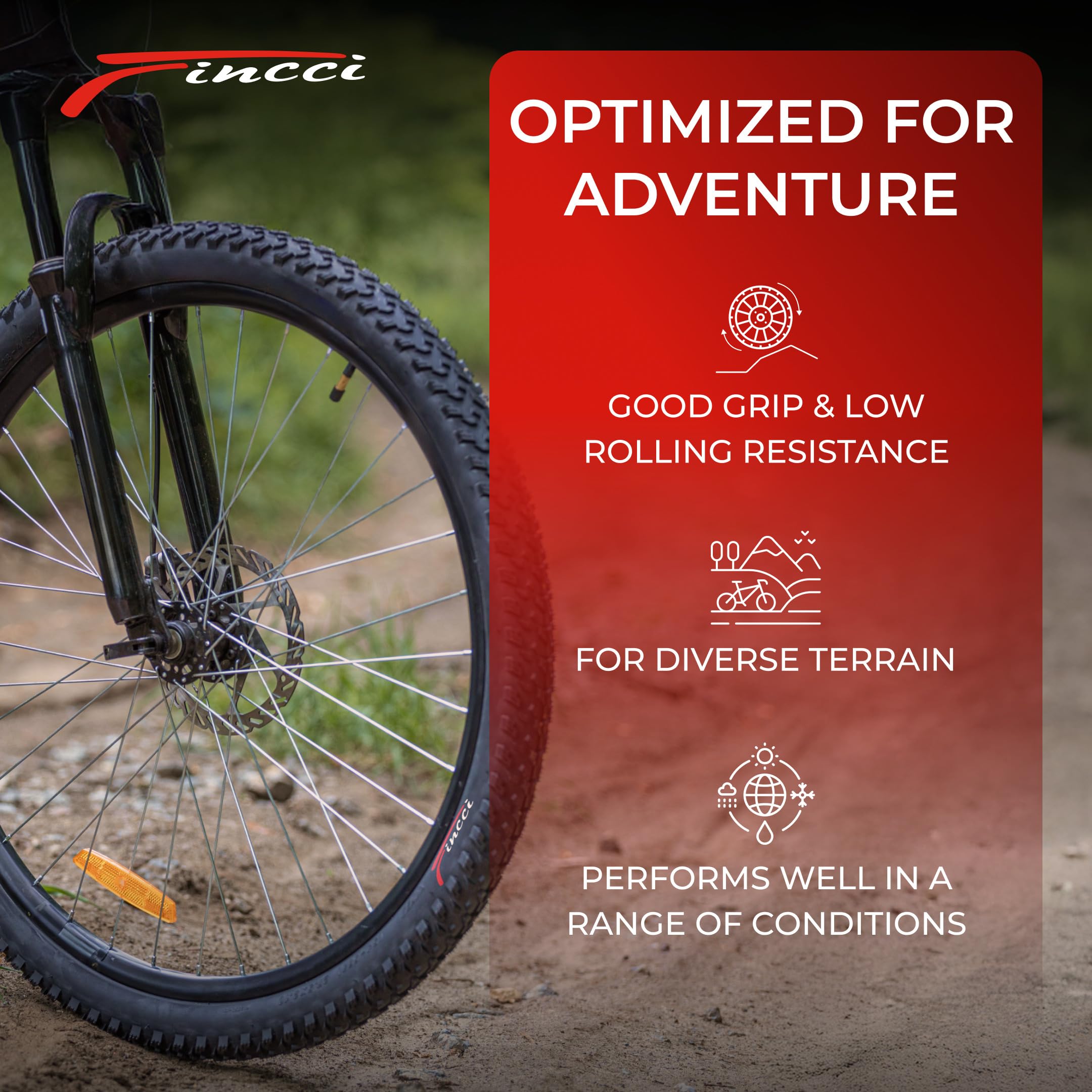 Fincci Copertone MTB 27.5 x 2.10 Pollici (54-584) Pieghevole – Pneumatico Oncamp 30 TPI con Tallone in Kevlar per Mountain Bike – Alta Trazione Off-Road – Nero
