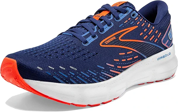Brooks Men's Glycerin 20 Neutral Running Shoe - Blue Depths/Palace Blue/Orange - 12 Medium