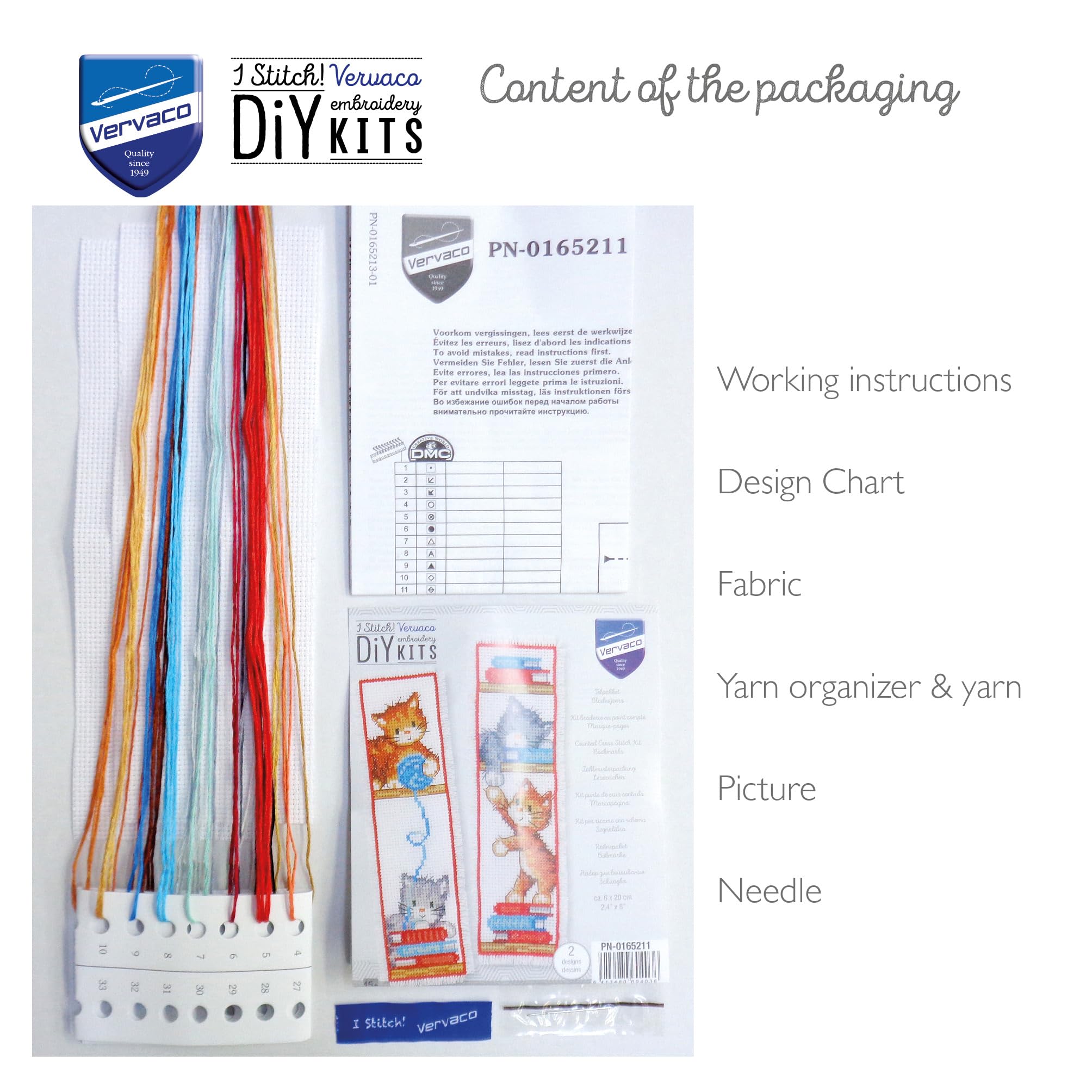 Vervaco De Point De Croix Compté Marque-Page DIY CHATS Vervaco De Point De Croix Compté Marque-Page DIY CHATS