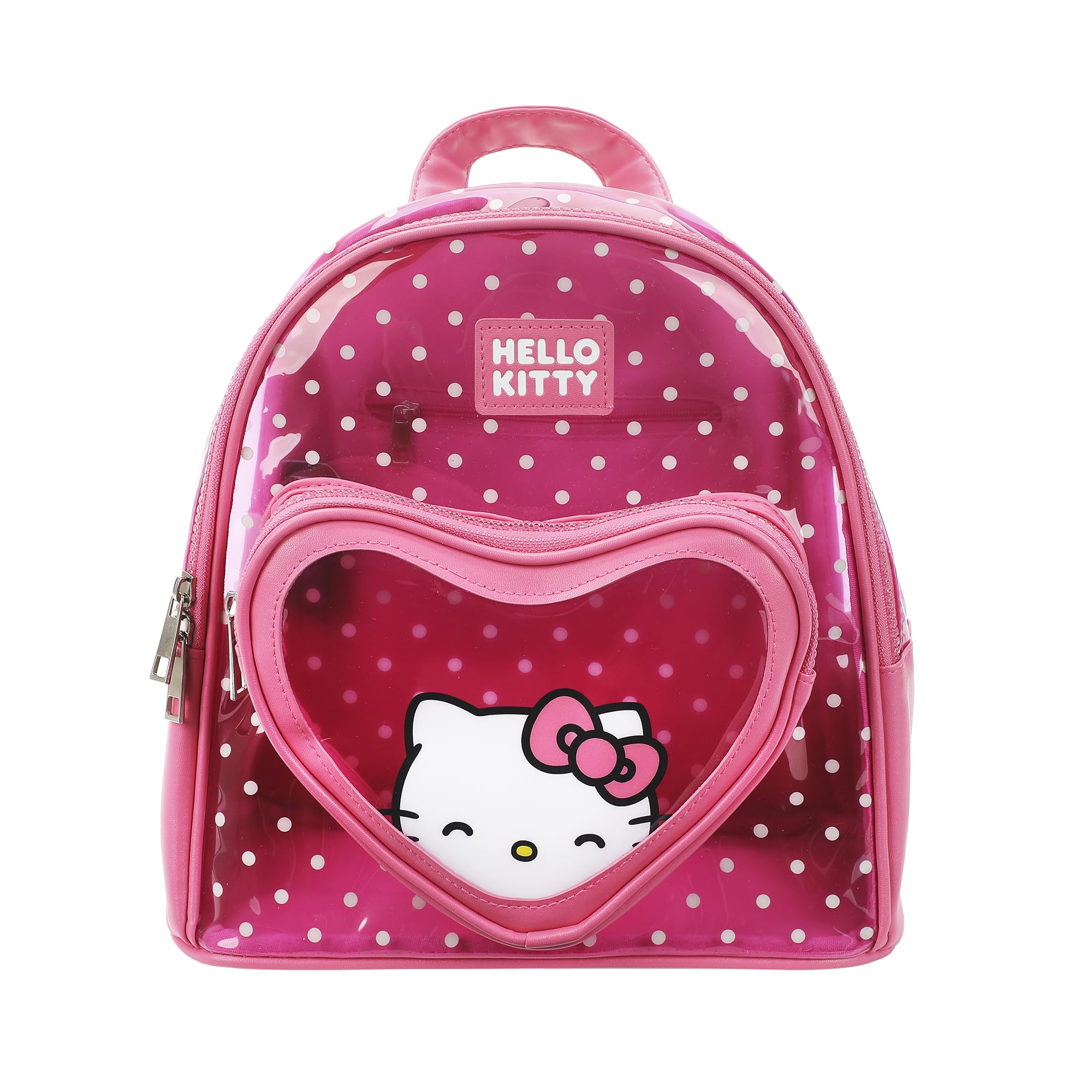 Bioworld Hello Kitty Heart 10" Pink Polka Dot Women's Mini Backpack