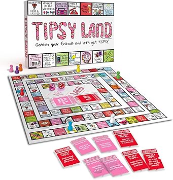 TIPSYLAND Original Edition | المنتج الرسمي | لعبة لوحية مضحكة للبالغين | لعبة جماعية لليالي اللعب والحفلات والمزيد | تحديات ممتعة وتحديات ومسابقات صغيرة | 3-8 لاعبين