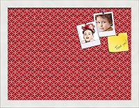 Vista 43 de PinPix Tablero de anuncios de corcho de 12 x 12 pulgadas. Este tablero decorativo enmarcado viene con diseño de círculos B W y un marco blanco