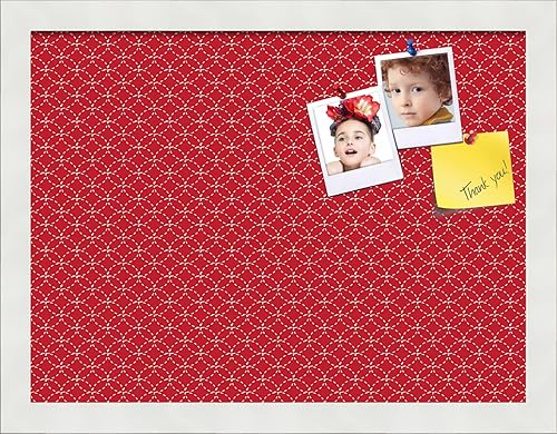 Miniatura 43 de PinPix Tablero de anuncios de corcho de 12 x 12 pulgadas. Este tablero decorativo enmarcado viene con diseño de círculos B W y un marco blanco