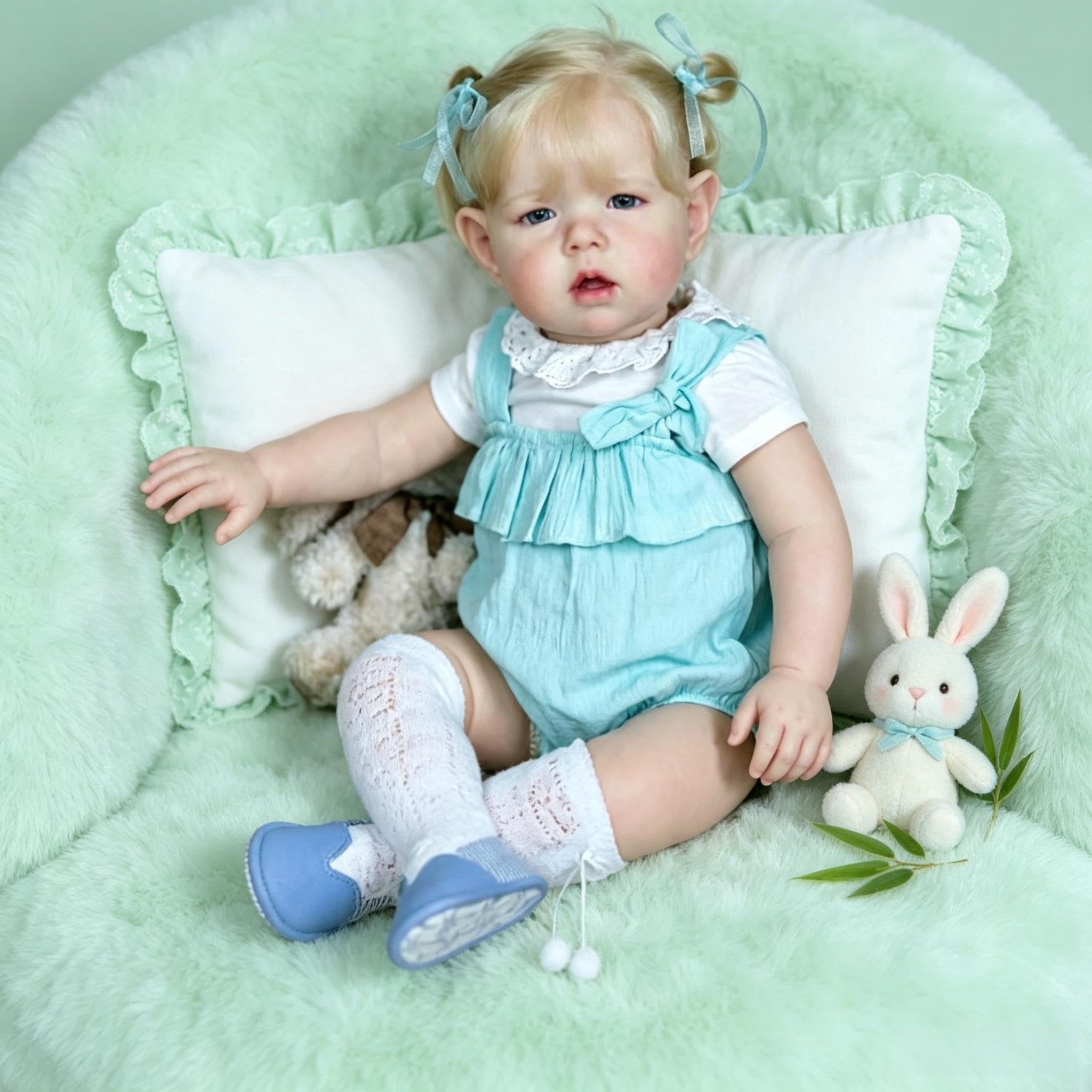 RXDOLL Realistyczne lalki Reborn Baby Dolls silikonowe na całe ciało, winylowa dziewczyna, 50 cm, anatomicznie poprawne, otwarte oczy, ważona realistyczna lalka noworodka, ręcznie robiona zabawka dla