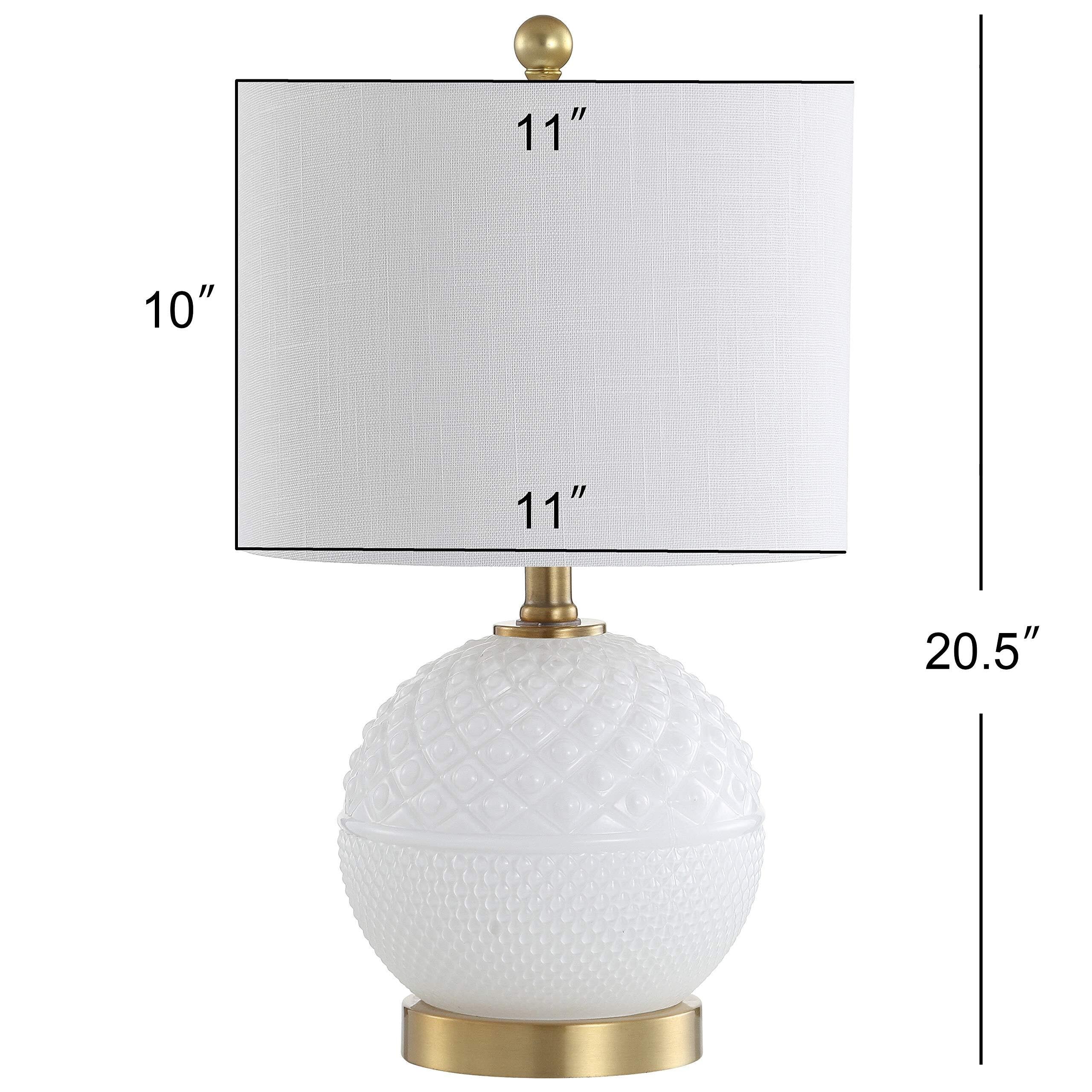 CCXXYGWJ Lampada da Tavolo in Vetro/Metallo da 20,5", Bianco/Rame Dorato, Adatta per Soggiorno e Camera da Letto
