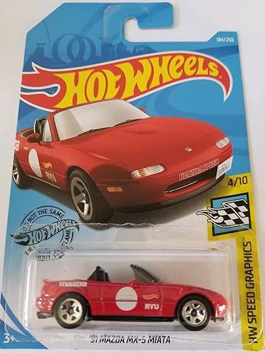 Hot Wheels 2019 Hw Speed Graphics '91 Mazda MX-5 Miata, 184250 Rojo