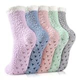 Fuzzy Socks for Women - Non Slip Socks Womens, Slipper socks Hospital Sock with Grips for Women, Warm Fluffy Sock