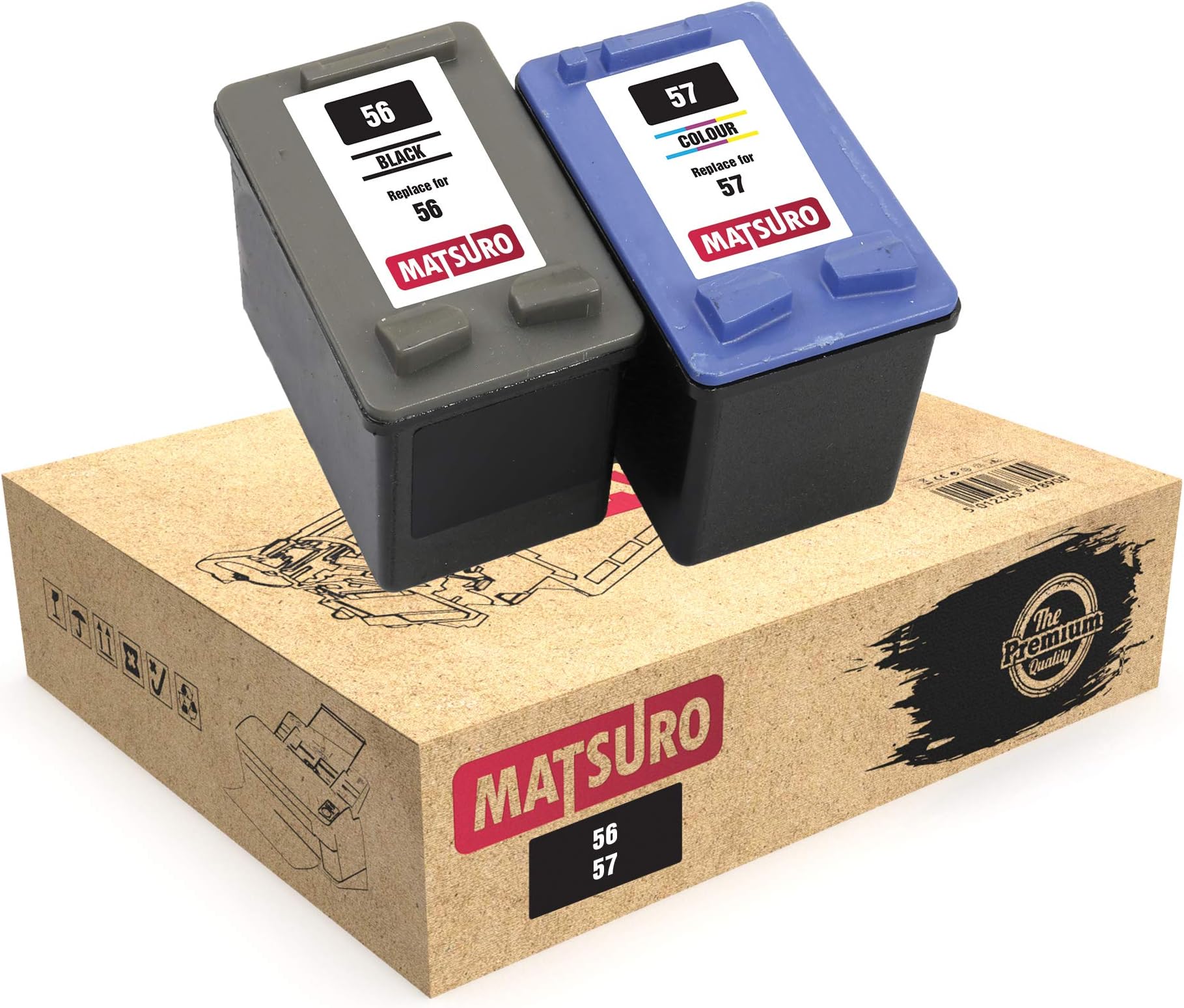 Original | Compatible Remanufactured Ink Cartridges Replacement for HP 56 57 (1 SET)