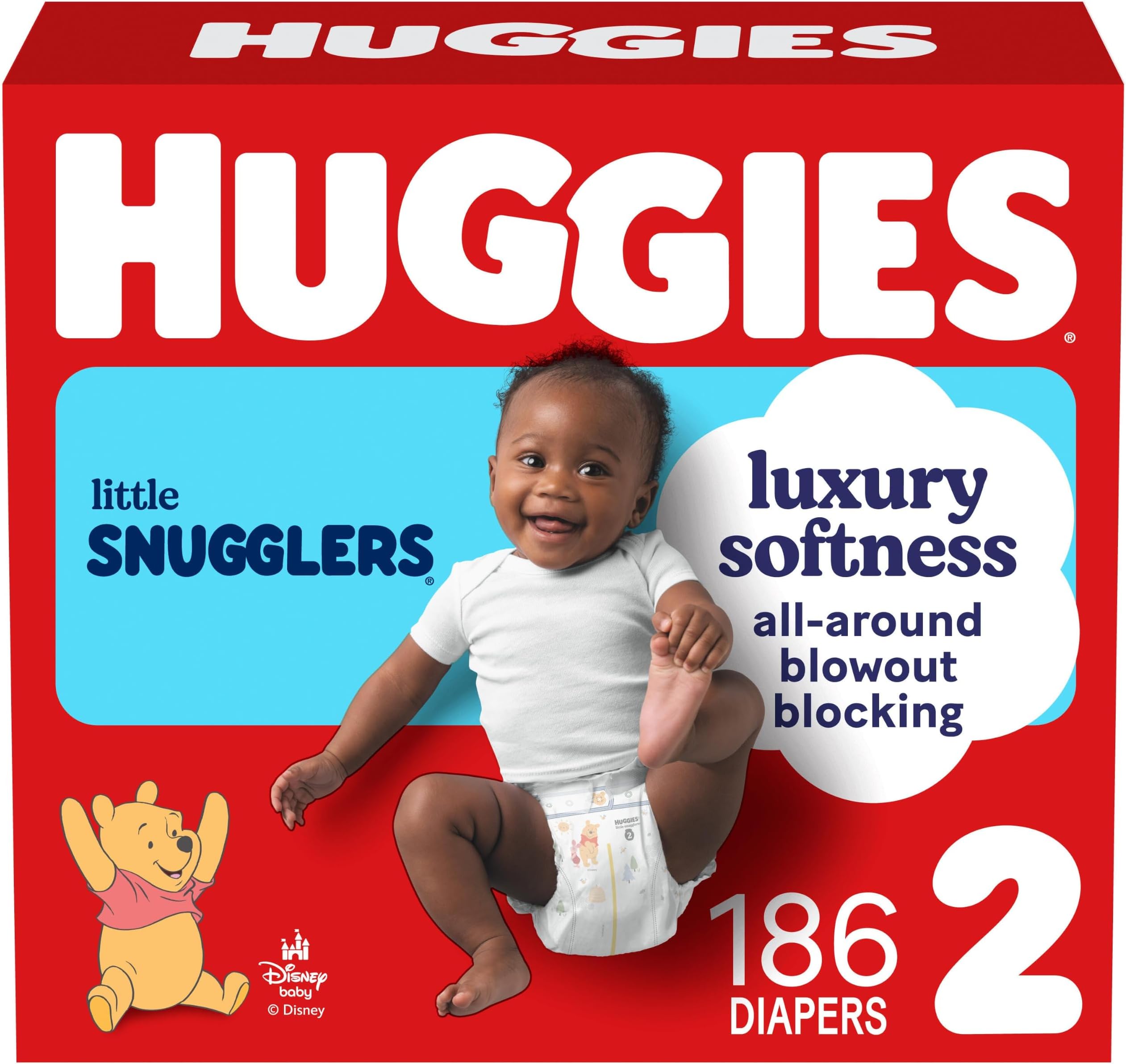 Little Snugglers Diapers Size 2, 186 Count (3 Packs of 62)