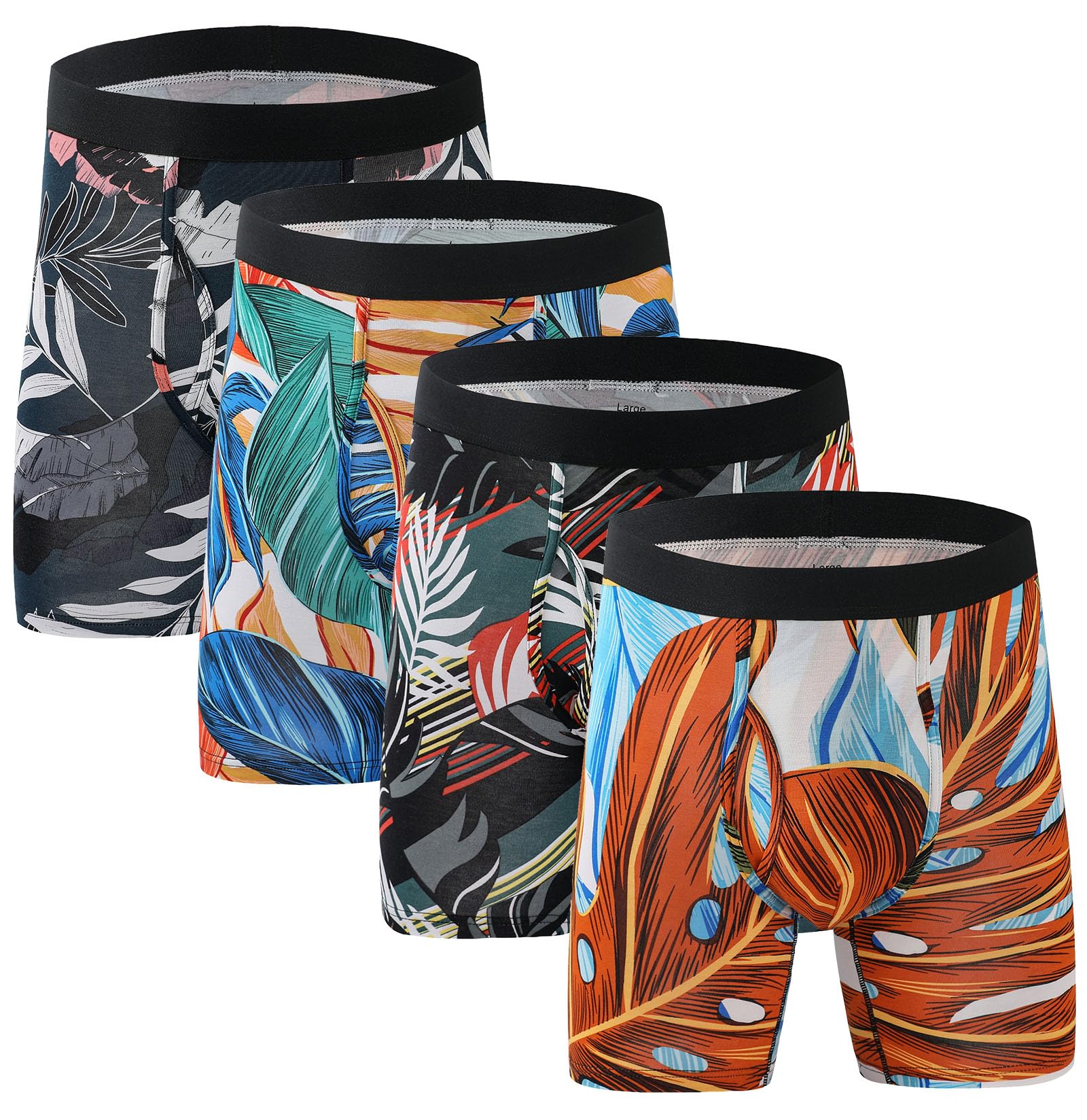 Boxershorts Herren Unterhosen Männer Bambus Viskose Unterwäsche Men Retroshorts 4er/8er Pack S-3XL