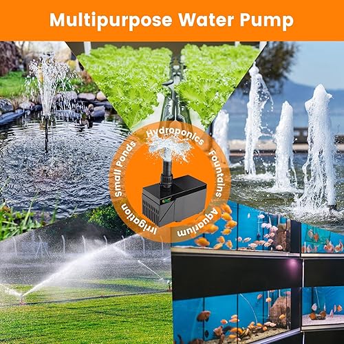 Miniatura 6 de hygger Bomba de agua para acuario de 530 GPH con controlador inteligente, cabezal de potencia ultra silencioso de 24 V CC, potente bomba de retorno