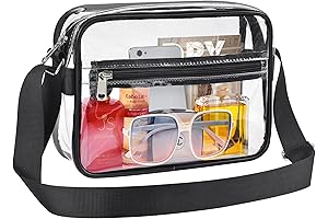Clear Crossbody Messenger Shoulder Bag, Clear Purse for Women and Men