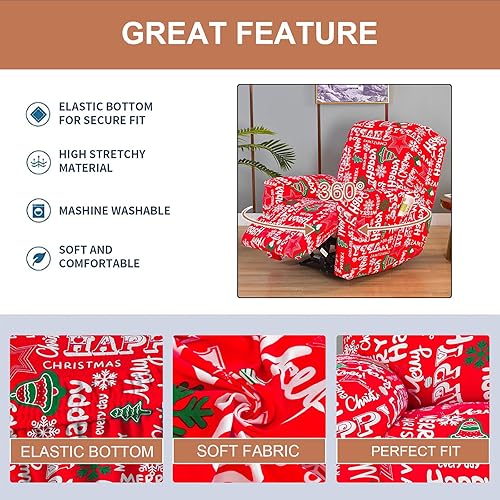 Vista 223 de Eco-Ancheng Fundas reclinables Lazyboy de 4 piezas, fundas para sofá reclinable, fundas antideslizantes para sillas reclinables, con bolsillos de 22