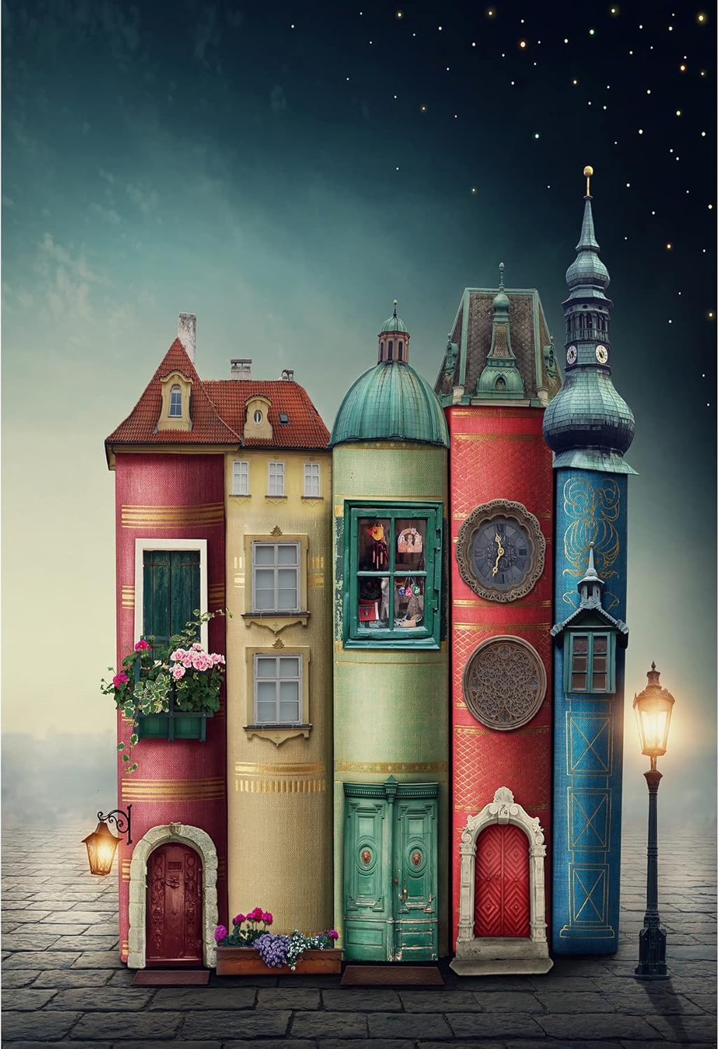 MISITU 1000 Pieces Jigsaw Puzzles for Adults,Book City Castle 1000