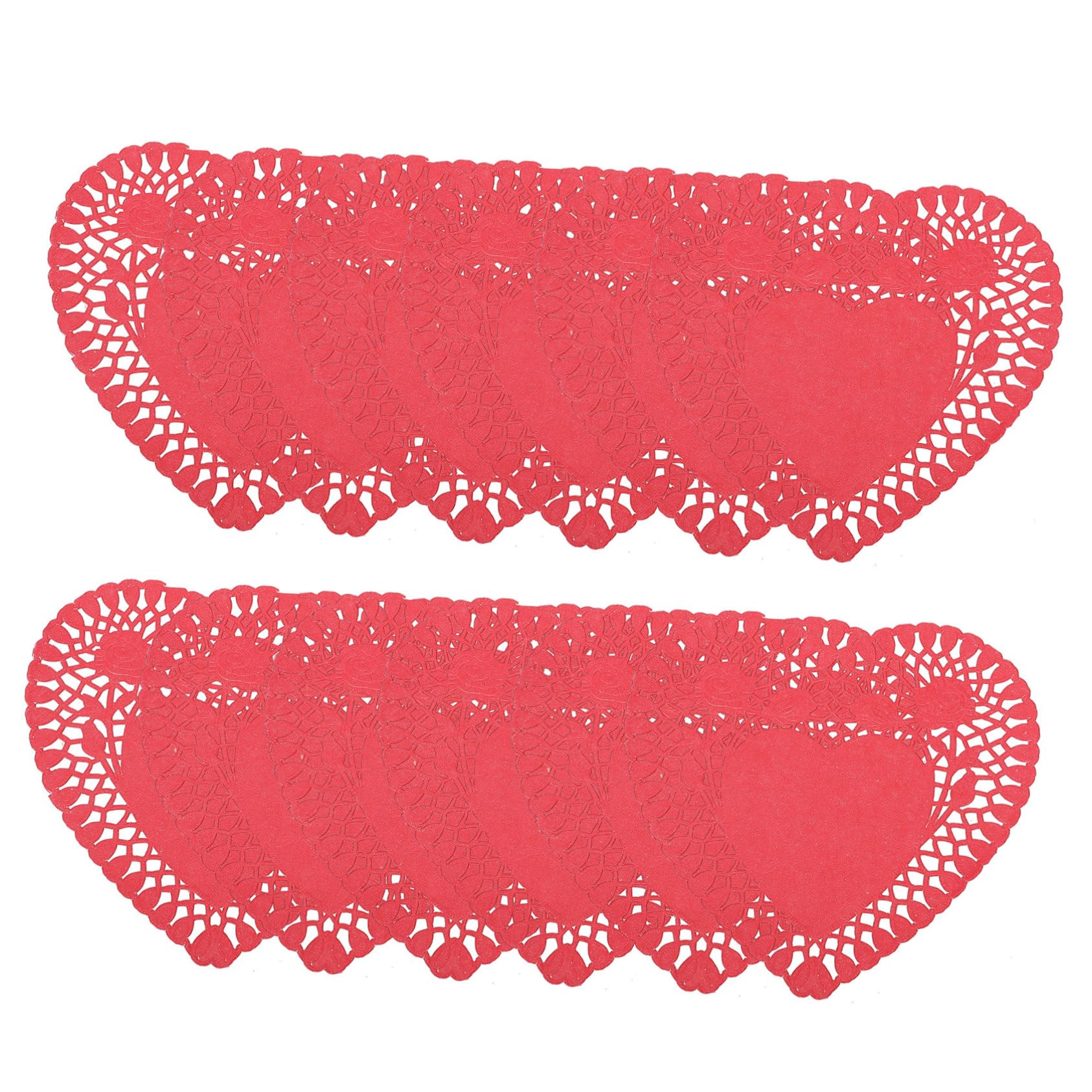 Unomor 100sheets Mini Heart Doilies Paper Placemat for Weddings Parties and Special Occasions Absorbent Cake Mat for Valentine Day and Anniversaries