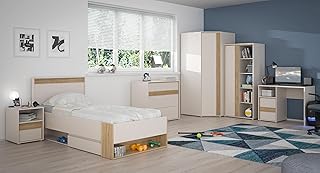 M Möbel-Direkt Deutschlands schnelle Möbel Jugendzimmer Set Wexlin – Komplett-Set in Mauvella Eiche & Sand- in verschiedenen Zusammenstellungen wählbar (6 teilig)