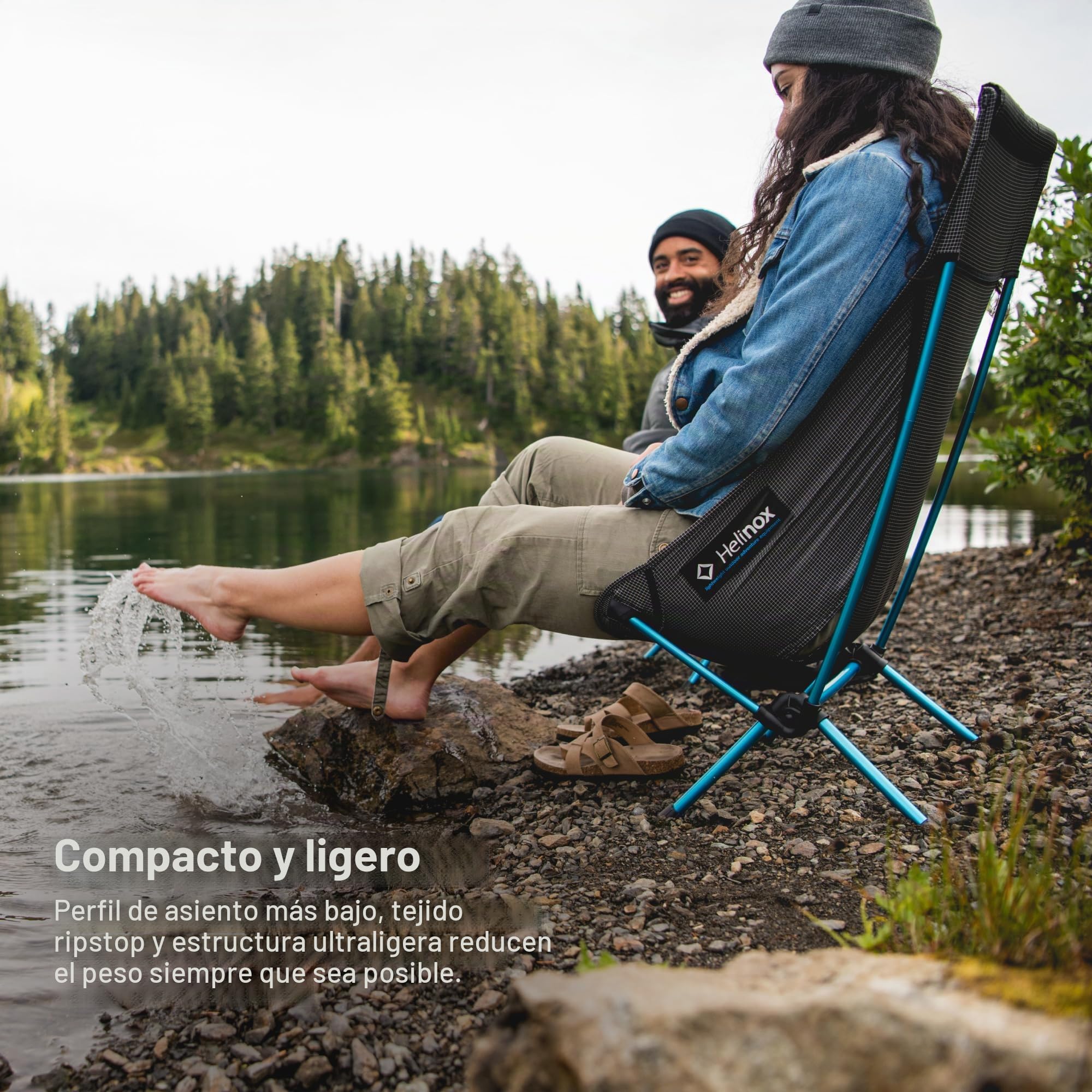 Helinox Silla de camping Chair Zero High-Back extra ligera, cómoda y compacta (negro)