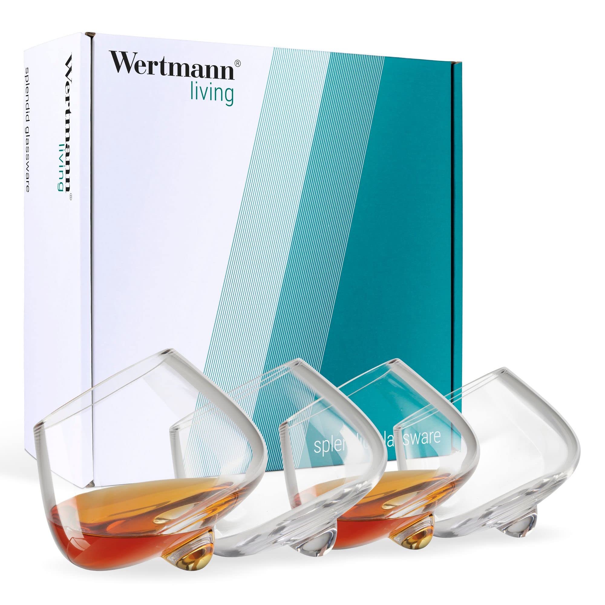 4er Set Gläser Cognac/Whisky - besondere Form mit perfekter Wirkung