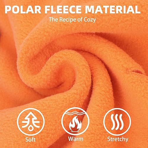 Miniatura 5 de PUPTECK Sudadera de forro polar con capucha para perro, ropa suave y cálida para perros pequeños y medianos, para otoño e invierno, naranjaazul