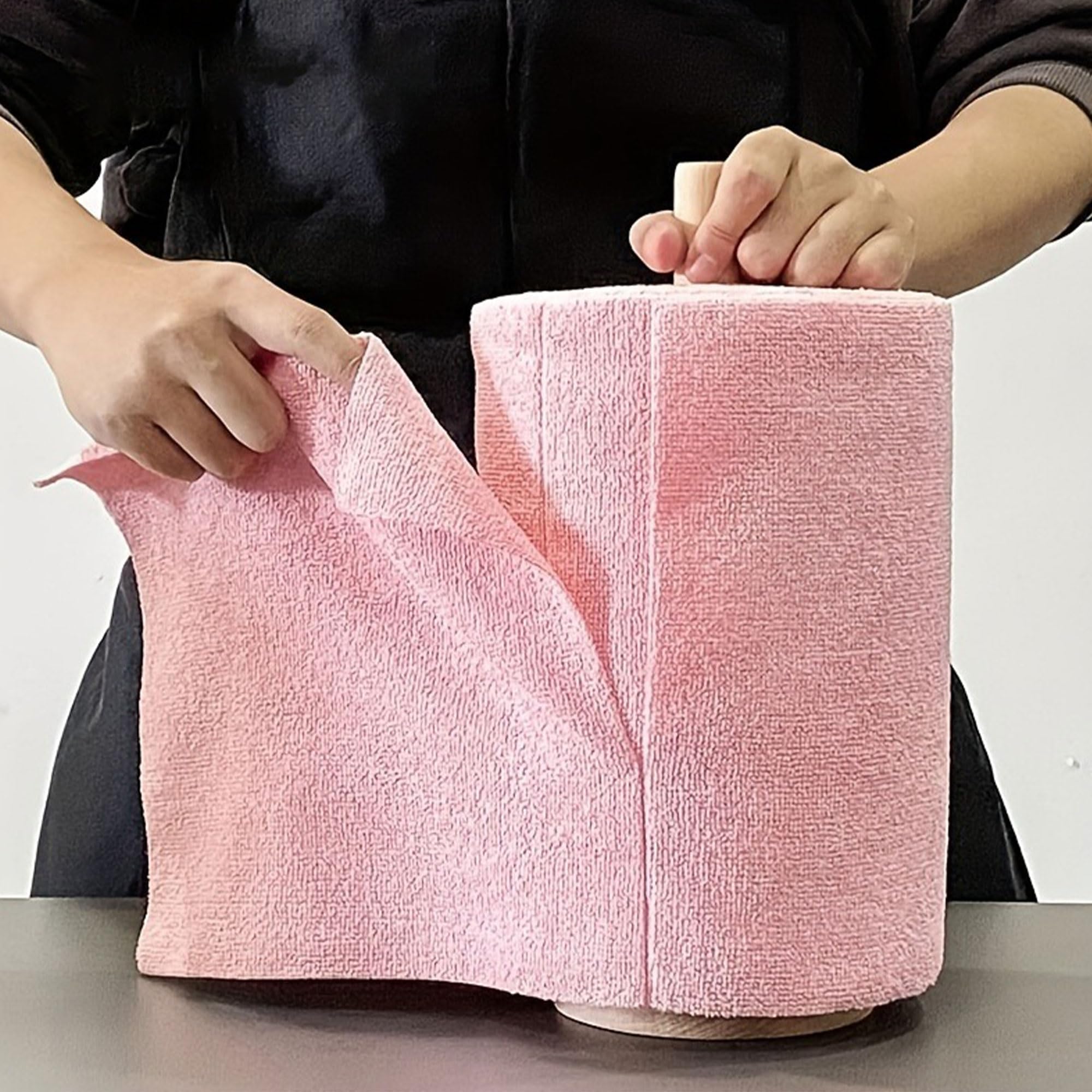Paquete de 20 rollos de paños de limpieza de microfibra reutilizables, 7.9 x 7.9 pulgadas, súper absorbentes, sin pelusa y resistentes a los arañazos, para uso en el hogar, cocina, coche y restaurante — view 7