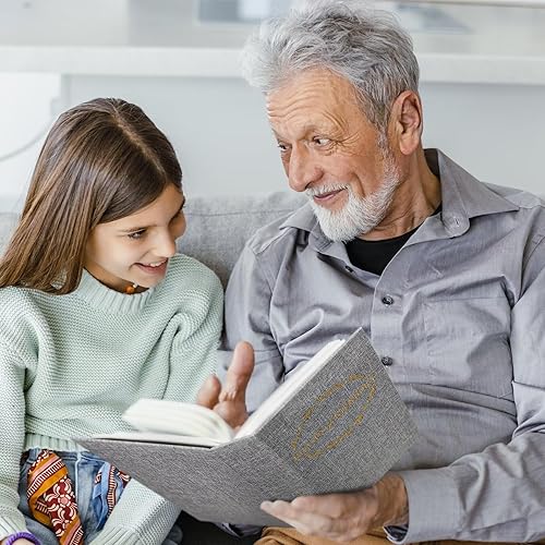 Miniatura 6 de Hiwhy Álbum de fotos para 4 x 6 pulgadas, pequeño álbum para 50 fotos, libro de fotos con cubierta de lino con impresiones doradas, libro de