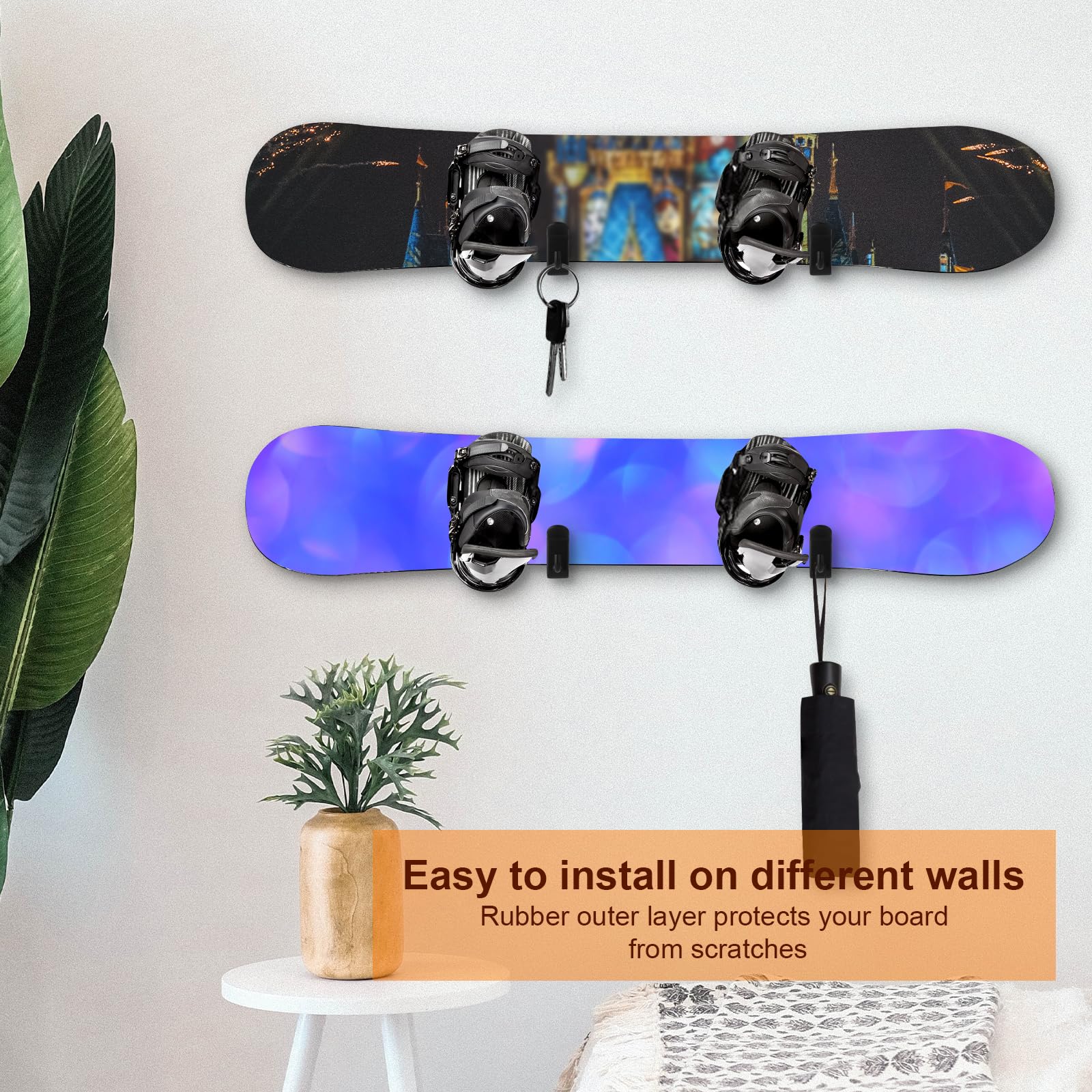 Muurhouder voor 2 snowboards of skateboards