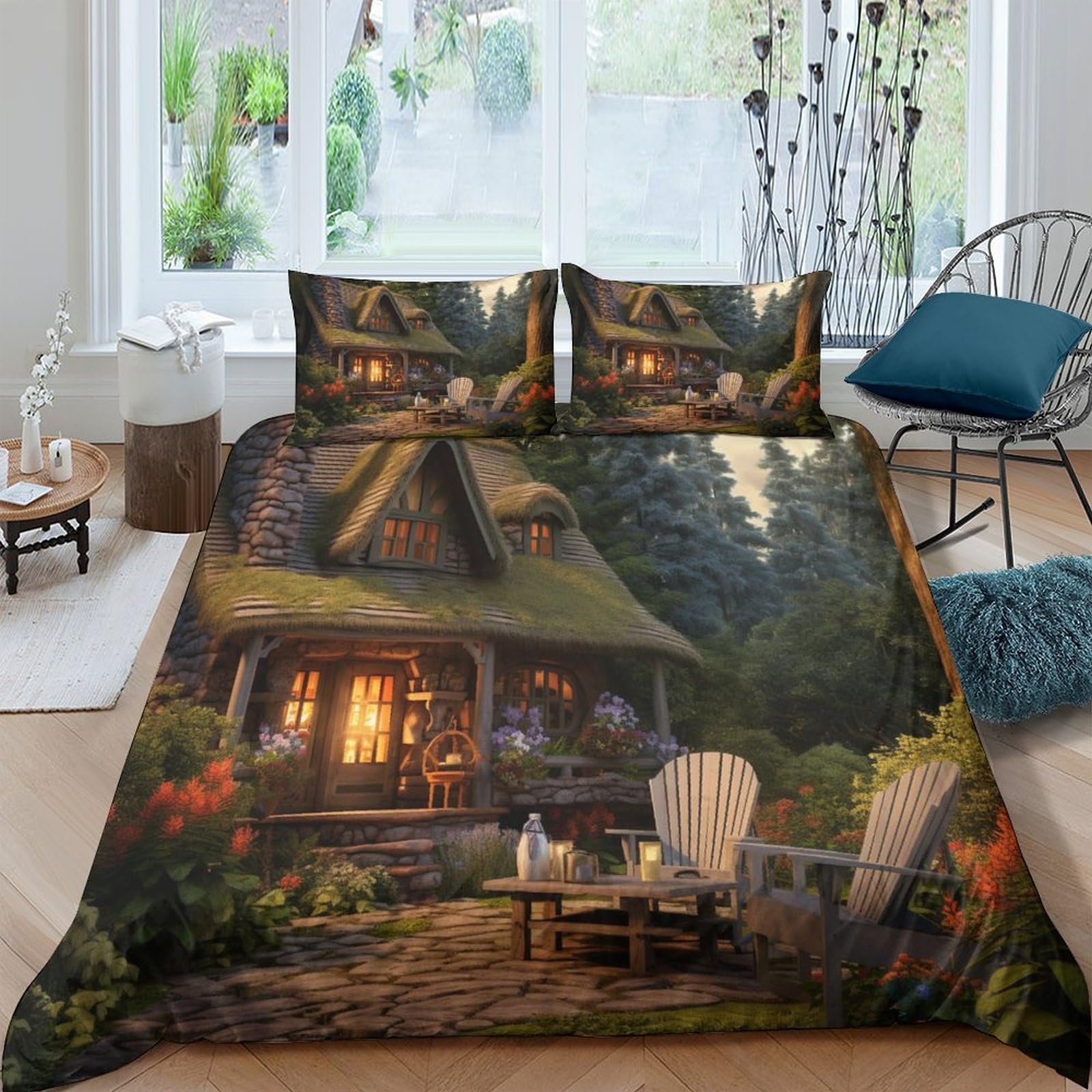 Parure de lit de qualité hôtelière 220 x 240 cm chic et respirante avec fermeture éclair