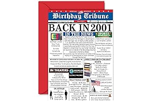 23rd Birthday Cards for Men Women: Back In 2001 Newspaper Happy Birthday Gift