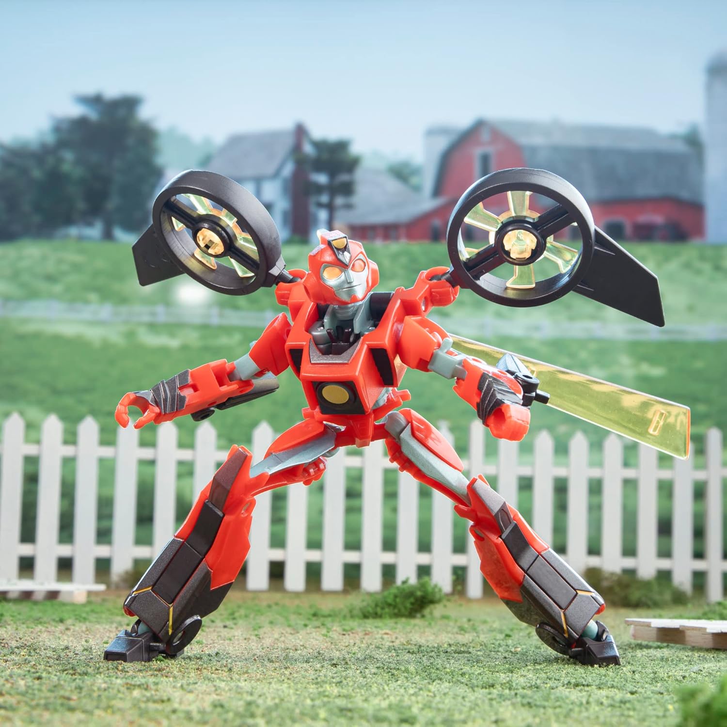 Transformers EarthSpark Deluxe Class Terran Twitch figure in its upright robot mode.