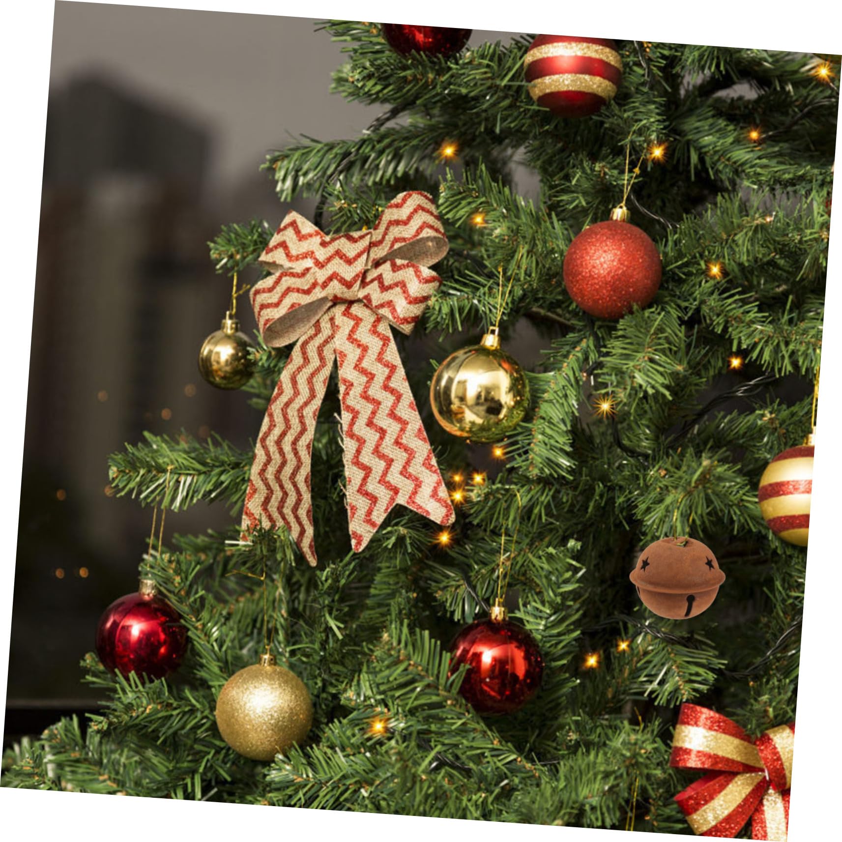 GALPADA 12 Pezzi Ciondolo Albero Di Natale Campanellini Campane Arrugginite Per La Lavorazione Ghirlanda Addobbi Per L'albero Di Natale Campana Artigianale Piccolo Campanello Tintinnio
