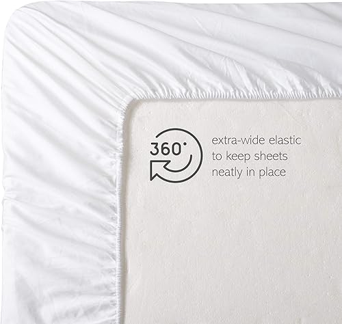 Miniatura 6 de Juego de sábanas de 100 % algodón, transpirable, suave con bolsillo profundo de 17 pulgadas, juego de 4 piezas, sábana bajera, ajuste fácil, sábanas