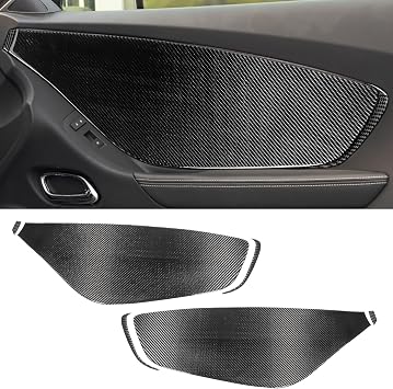 6PCS Real Carbon Fiber Inner Door Panel Trim Compatible with 2010-2015 Chevy Camaro, Interior Decor Sticker Accessories
