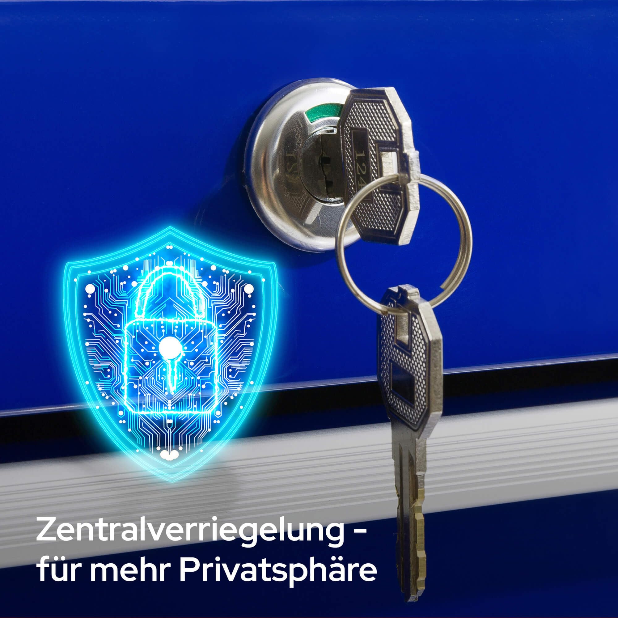 Arebos Werkstattwagen 5 Fächer | Rollwagen zentral abschließbar | kugelgelagerte Schubladen inkl. Antirutschmatten | Werkzeugwagen fahrbar 2 Rollen mit Feststellbremse | Blau