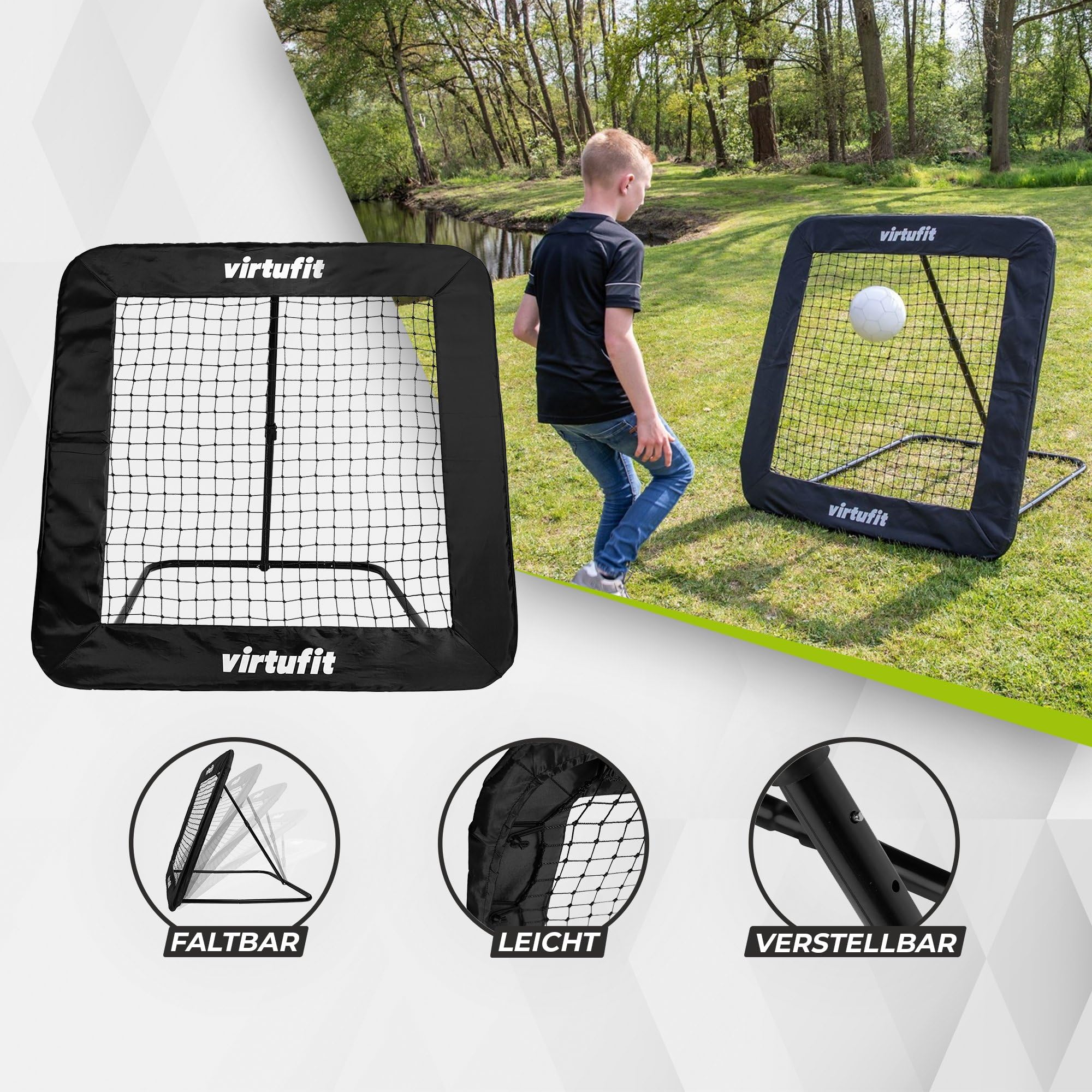 VirtuFit Rebounder réglable Pro - Kickback - 124 x 124 cm