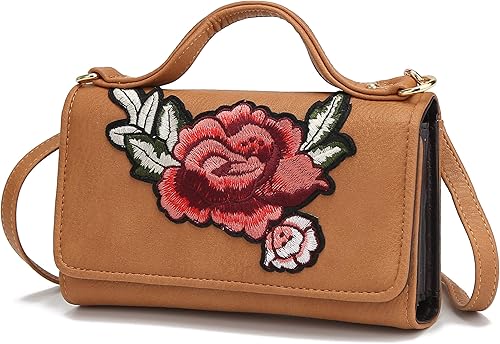 MKF Collection - Bolso bandolera para mujer con múltiples bolsillos bolso de mano de piel sintética Beige Vanina, Black, Black Vanina, Champagne,