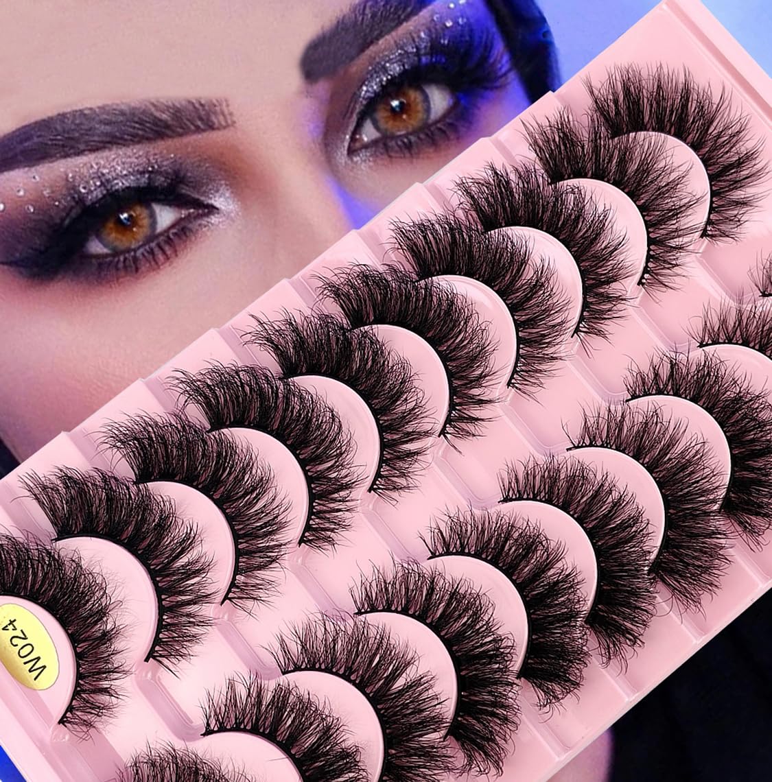 HBZGTLAD New 10 Pairs Natural Thick False Eyelashes Fake Lashes Long Makeup 3d Mink Lashes Extension Eyelash Mink Eyelashes for Beauty (W024)