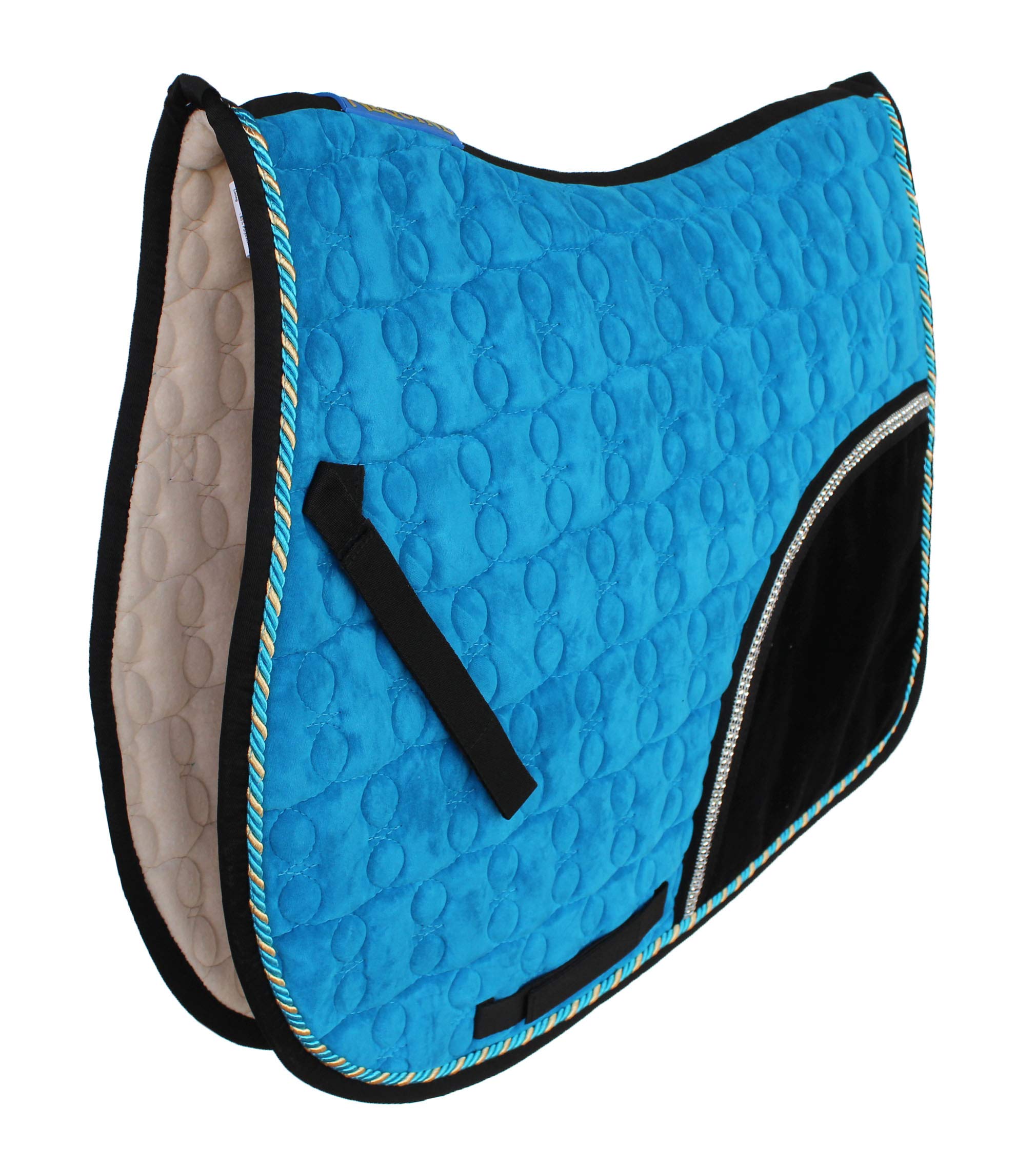 CHALLENGER Horse Saddle Pad English All-Purpose Shock Absorbing Velvet Quilted 72140TR