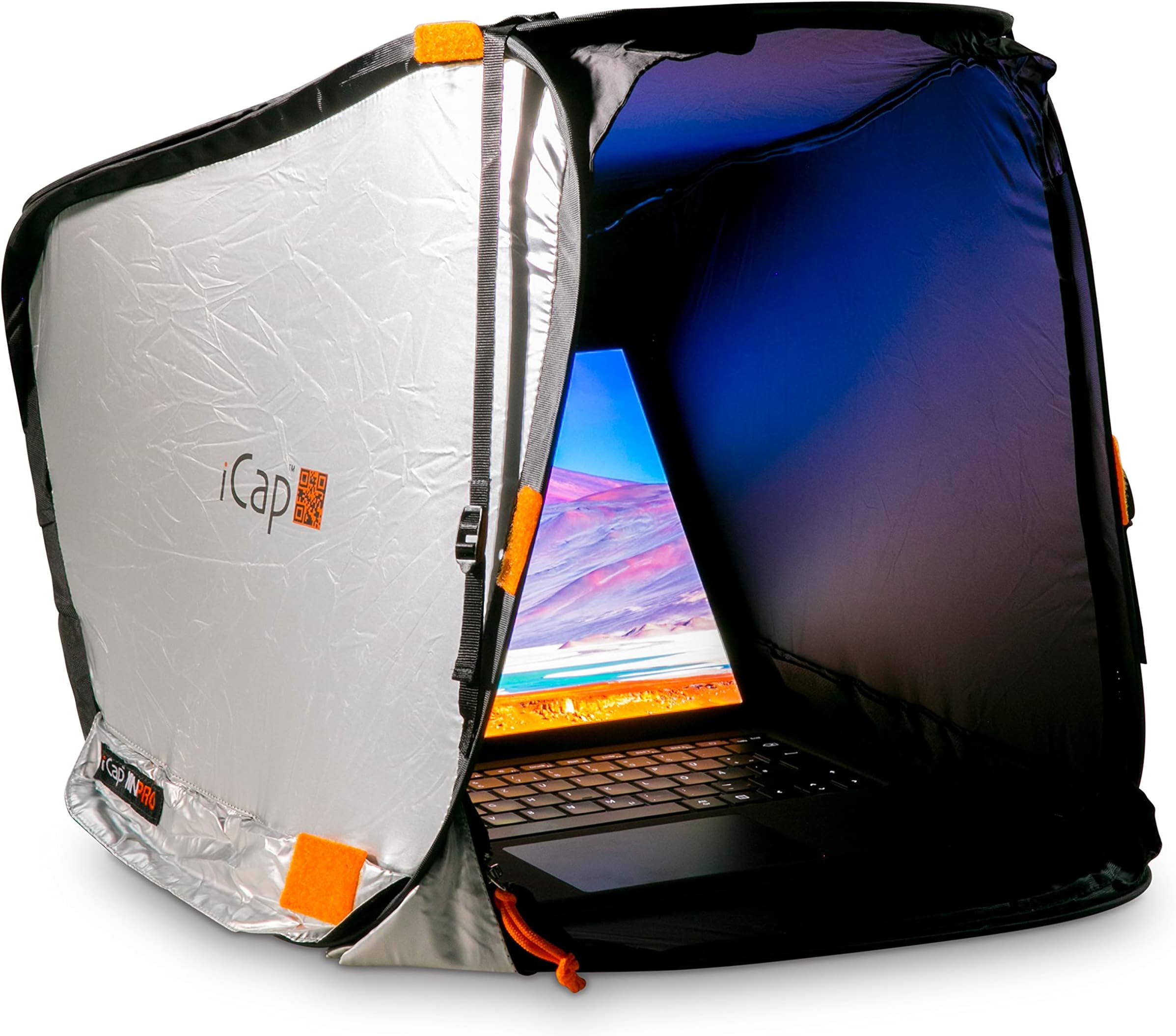 iCap® MIN PRO Notebooktent. Outdoor Protection against Sunlight and Reflecting, Rain, Dust, Heat Cold. For MacBook, Notebook, Laptop, iPad. Incl. FRONT COVER. Size MIN for 10” to 13,5”